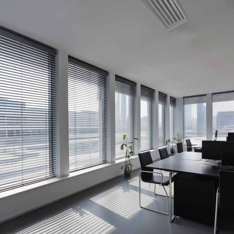 Venetian Blinds In An Office